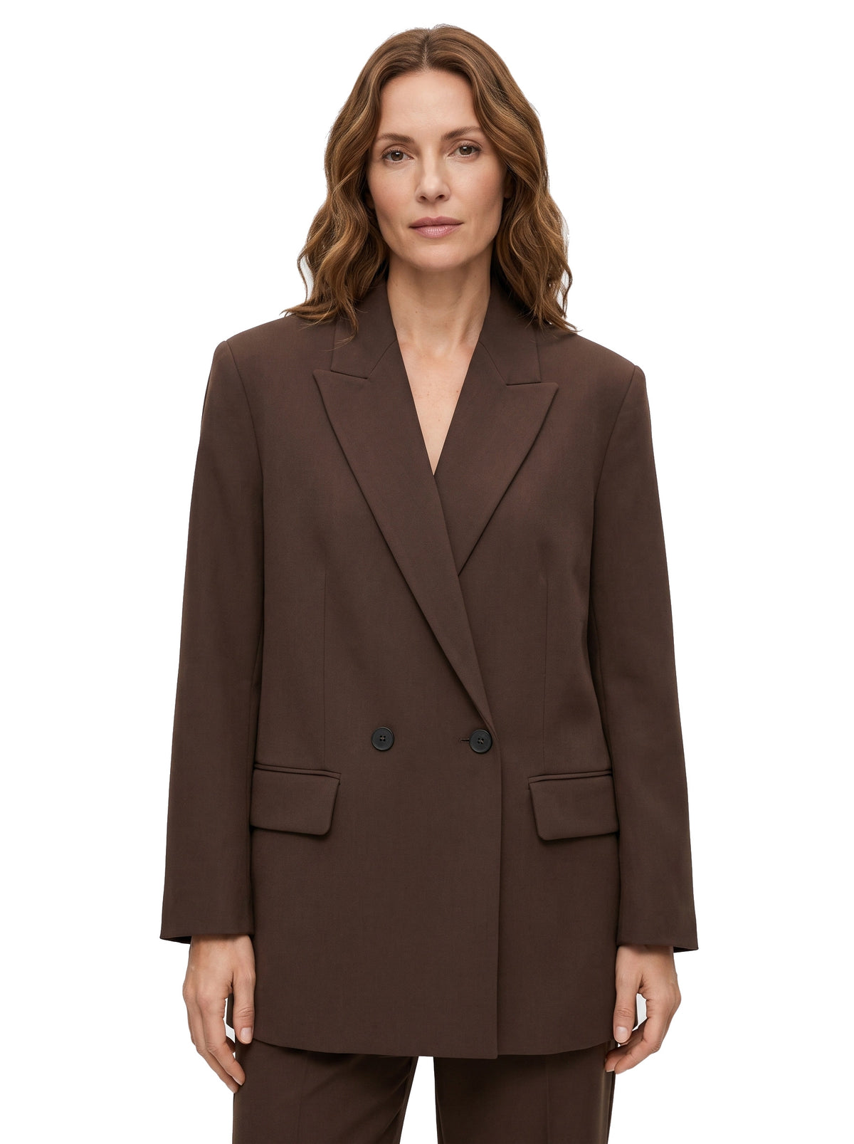 Cornelia-Dorothea Women's Double-Breasted Blazer in brown