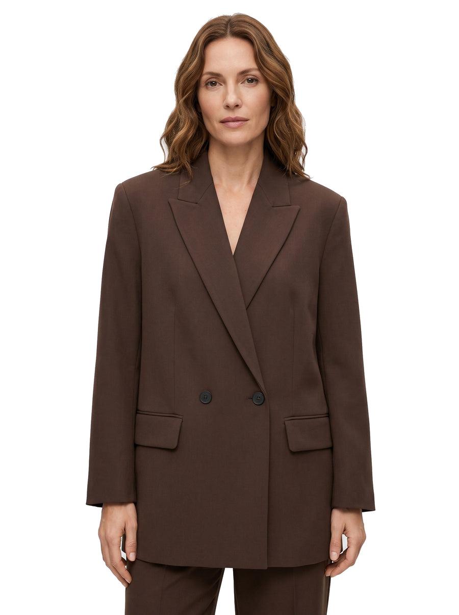 Cornelia-Dorothea Women's Double-Breasted Blazer in brown