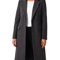 Women's Longline Tailored Trench Coat in dark grey