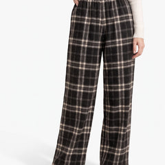 Bernadette Women's Plaid Fleece-Lined Straight-Leg Lounge Pants
