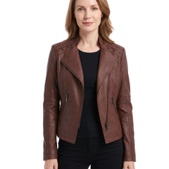 Rhea-Louisa | Women's Tailored Lambskin Leather Trench Coat
