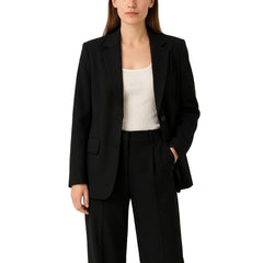 Nora Women's Relaxed Blazer and Wide-Leg Trouser Set in black, worn by a model