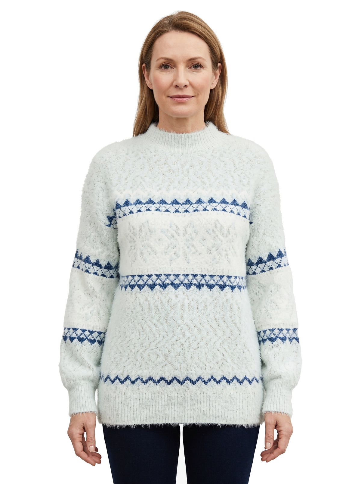 Women's Cozy Fair Isle Snowflake Sweater