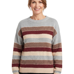 Isabelle-Silvia Women's Striped Round-Neck Sweater