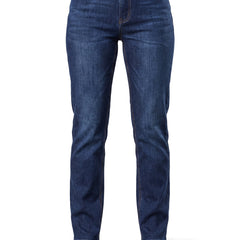 Women's high-rise straight-leg dark indigo denim jeans