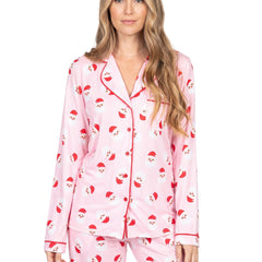 Clara-Wilhelmina Women's Long-Sleeve Holiday Print Pajama Set
