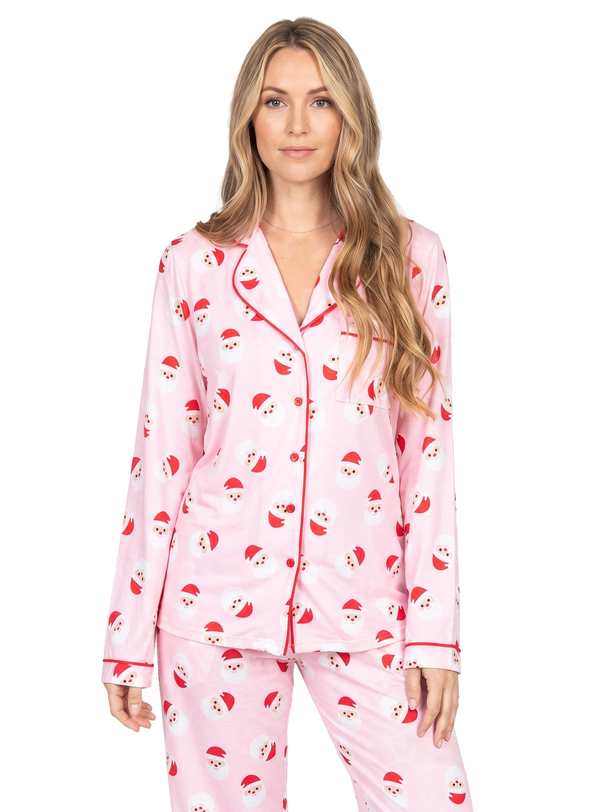 Clara-Wilhelmina Women's Long-Sleeve Holiday Print Pajama Set