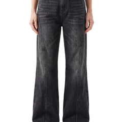 Women's Washed Wide-Leg Flare Jeans