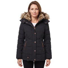 Judith women's hooded fleece-lined winter coat in black