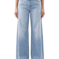 Lillian womens wide-leg high-waist jeans with side-slit skirt hem