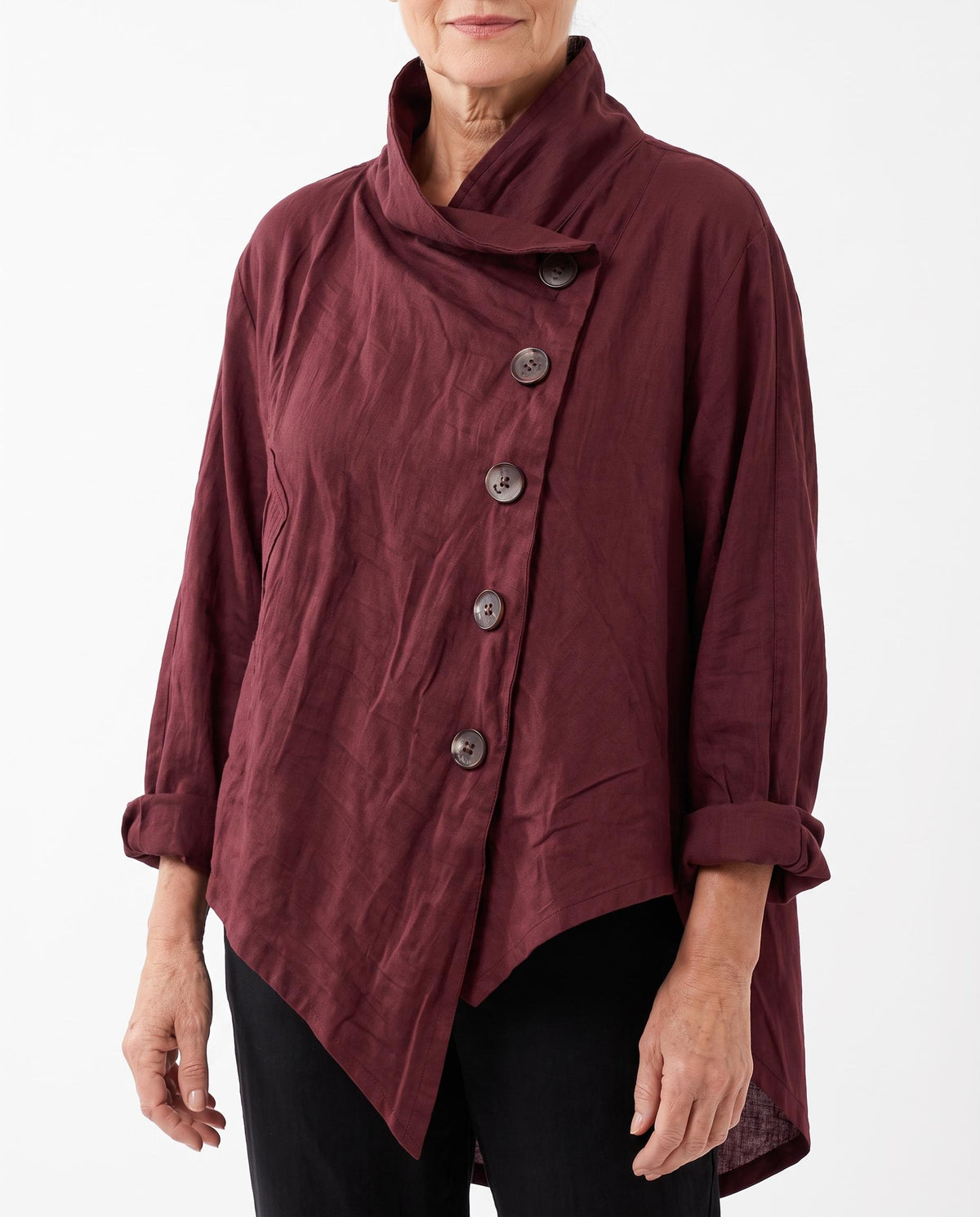 Selma-Ruth Women's Asymmetric Button-Front Top hero