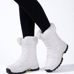 Pearl-Bianca Women's Lace-Up Plush-Lined Ankle Boots