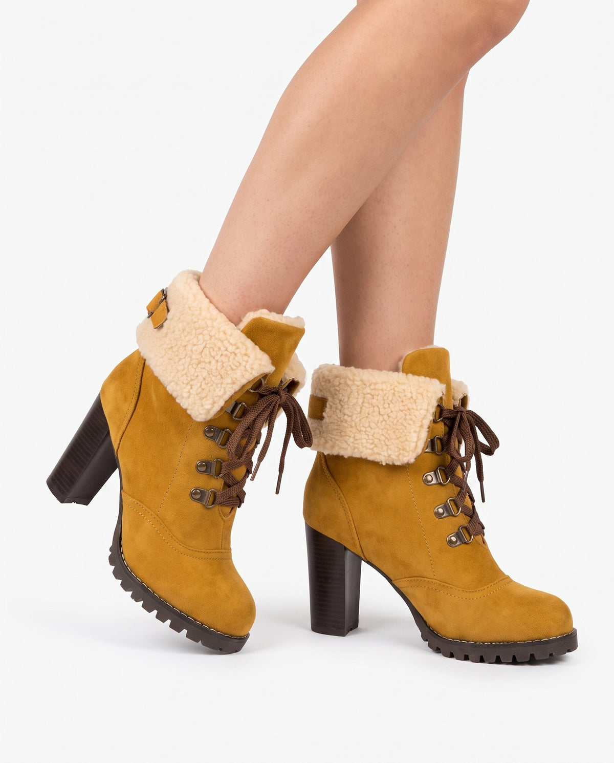 Ruth-Ophelia Women's Lace-Up Chunky Heel Ankle Boots hero