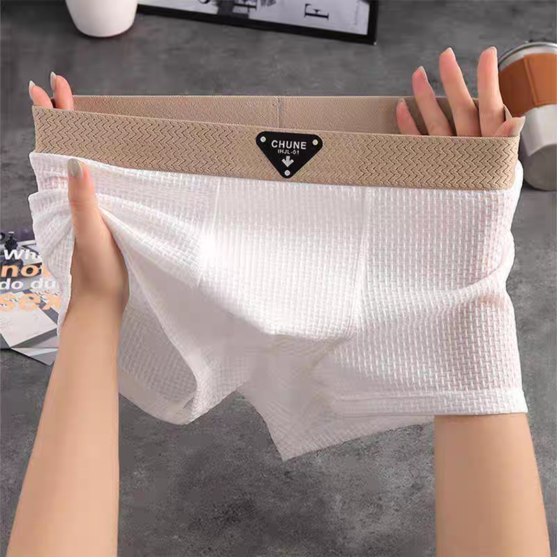 Meredith-Harriet | Men's Waffle-Knit Cotton Boxer Briefs