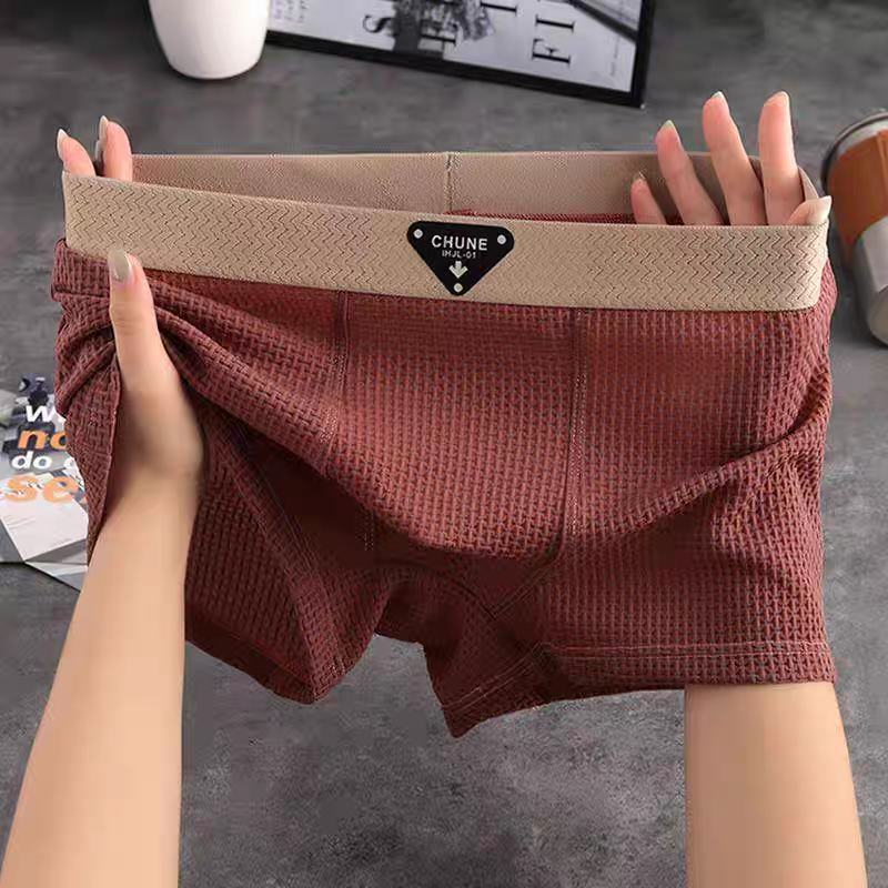 Meredith-Harriet | Men's Waffle-Knit Cotton Boxer Briefs