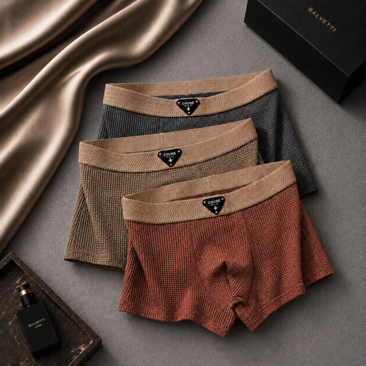 Meredith-Harriet | Men's Waffle-Knit Cotton Boxer Briefs