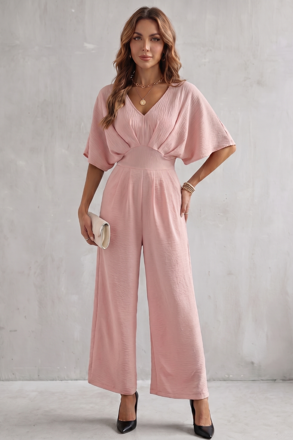 Madeline | Women's Batwing-Sleeve Wide-Leg Jumpsuit