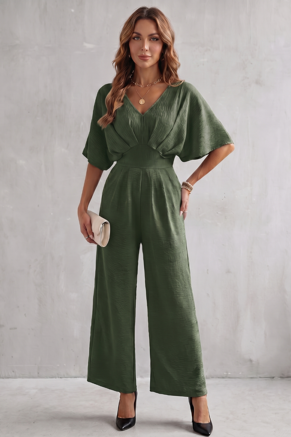 Madeline | Women's Batwing-Sleeve Wide-Leg Jumpsuit