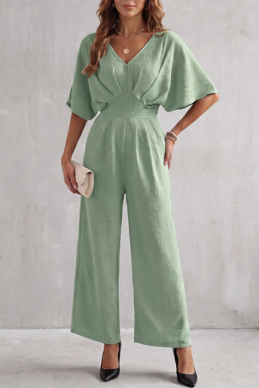 Madeline | Women's Batwing-Sleeve Wide-Leg Jumpsuit