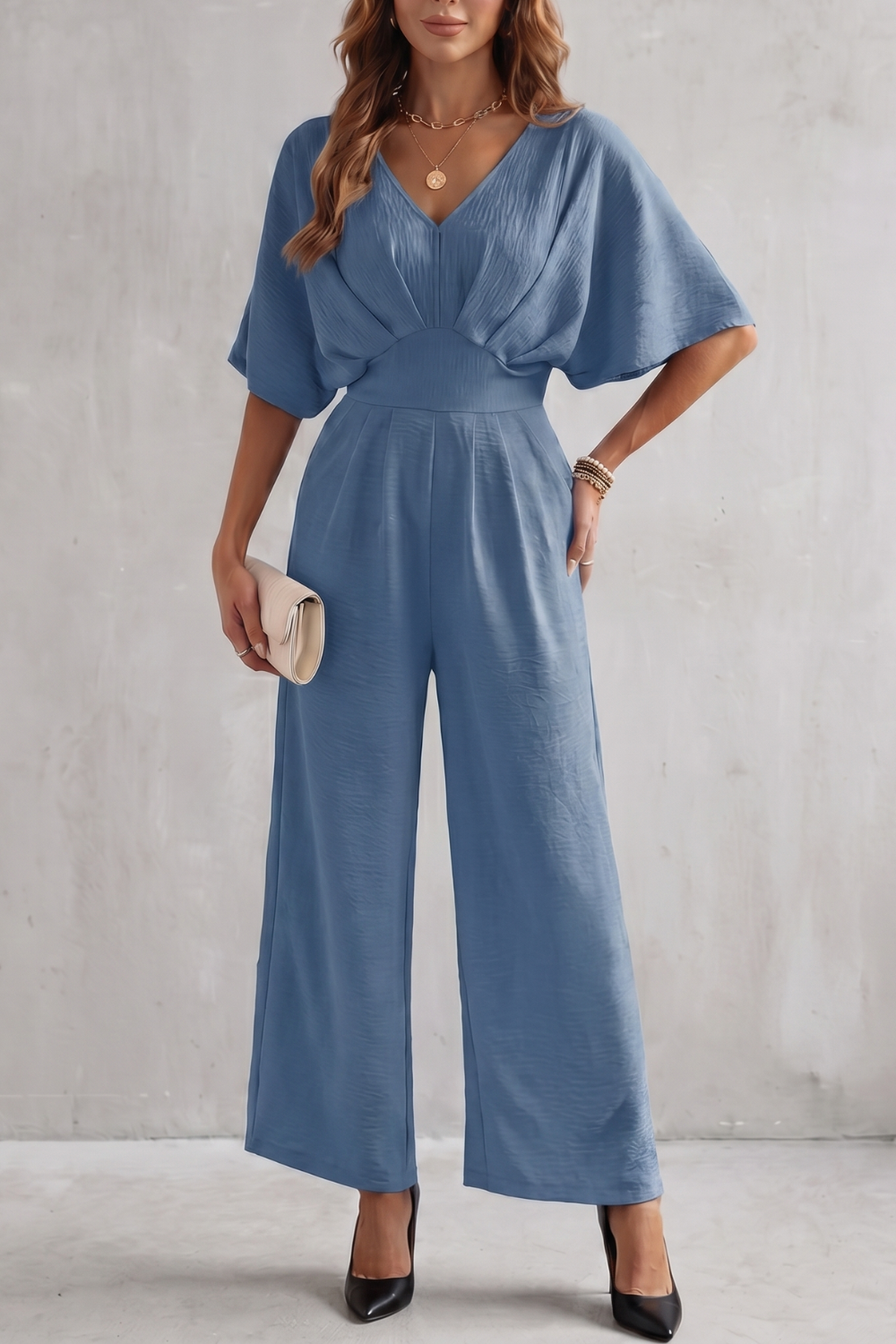 Madeline | Women's Batwing-Sleeve Wide-Leg Jumpsuit