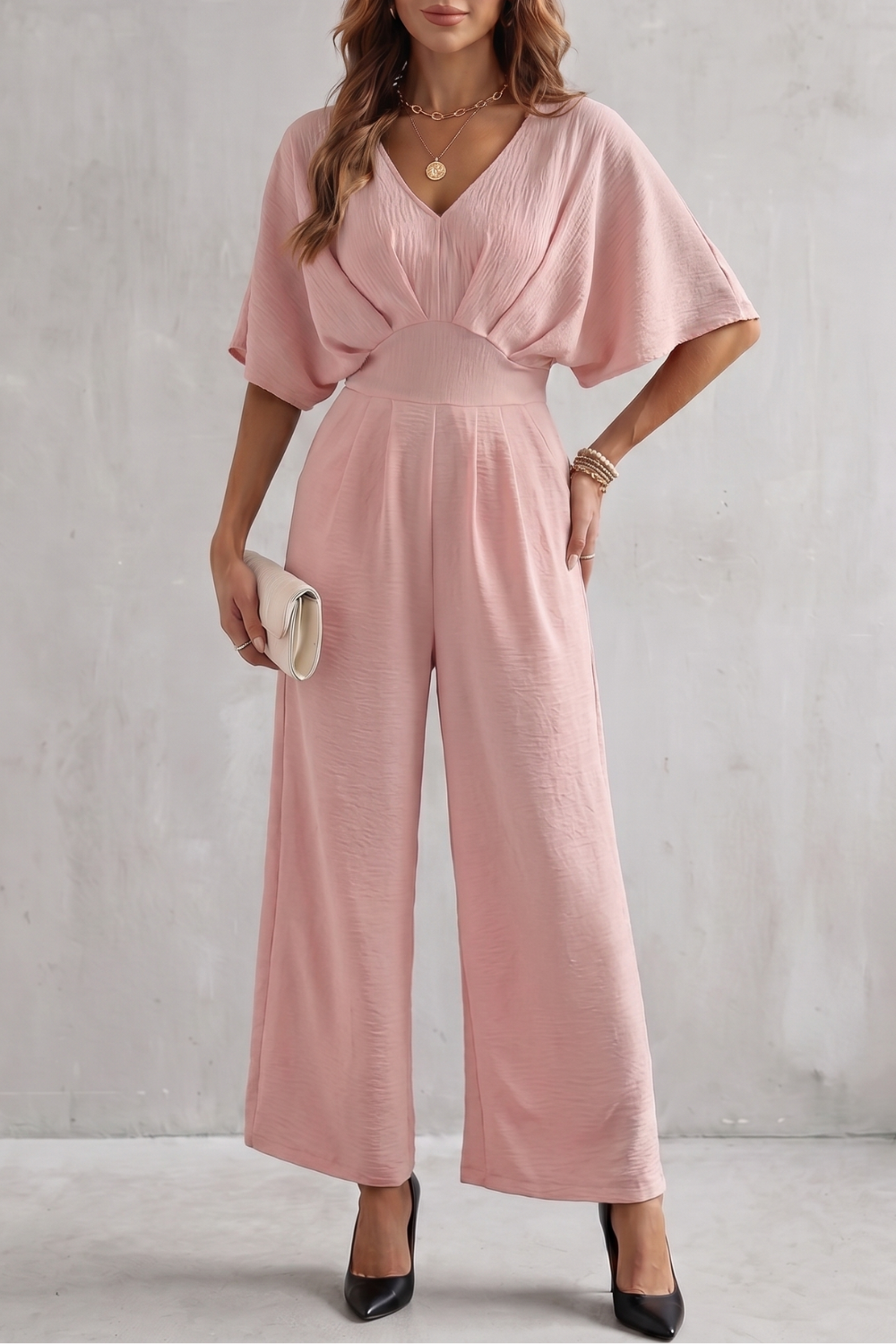 Madeline | Women's Batwing-Sleeve Wide-Leg Jumpsuit