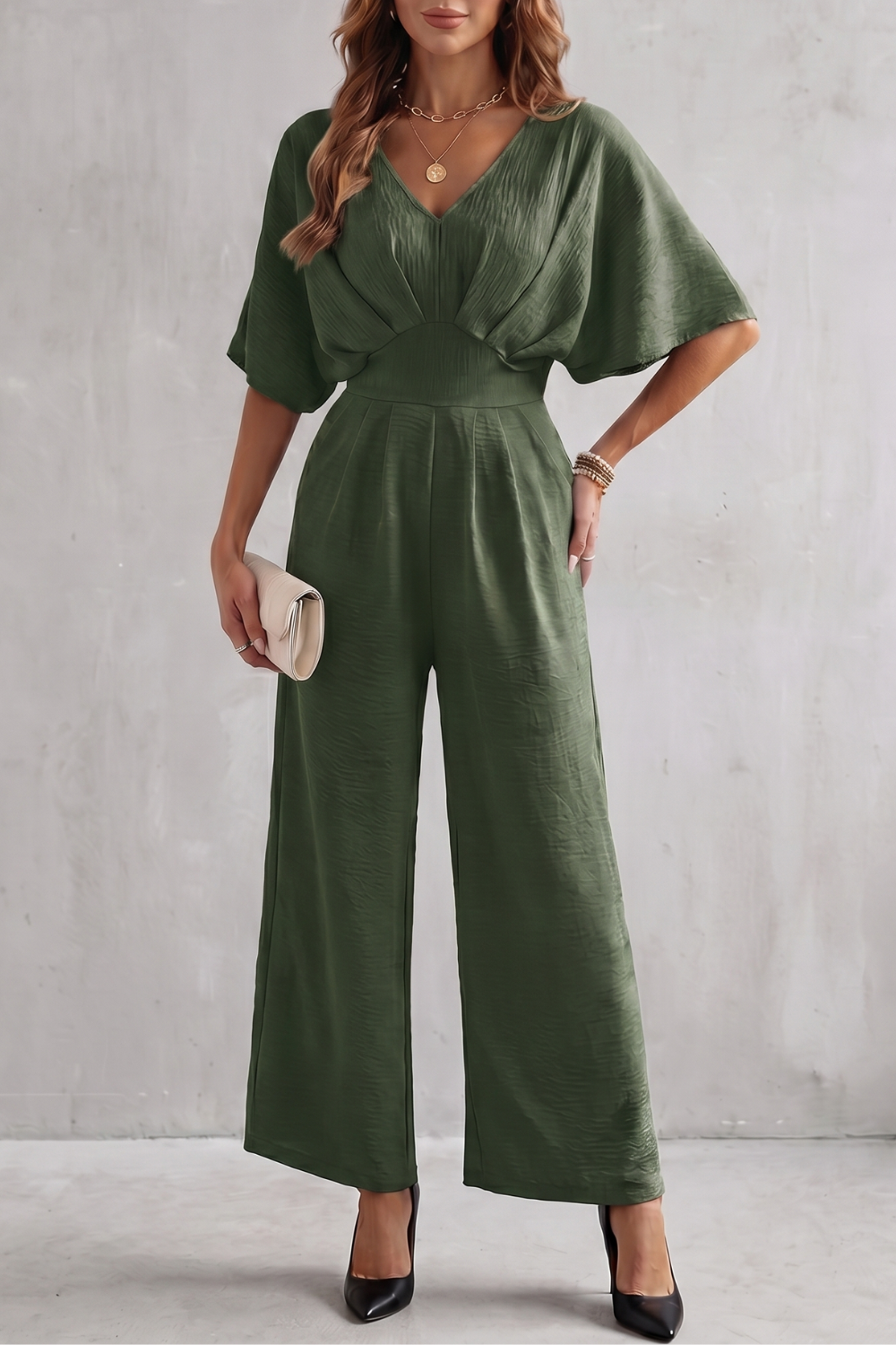 Madeline | Women's Batwing-Sleeve Wide-Leg Jumpsuit