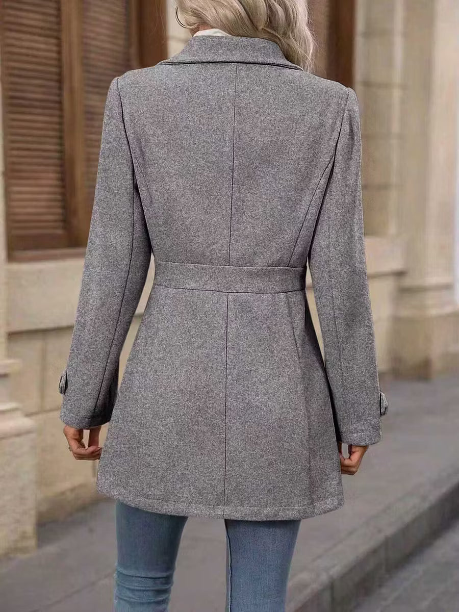 Roberta-Maureen | Women's Belted Tailored Longline Trench Coat