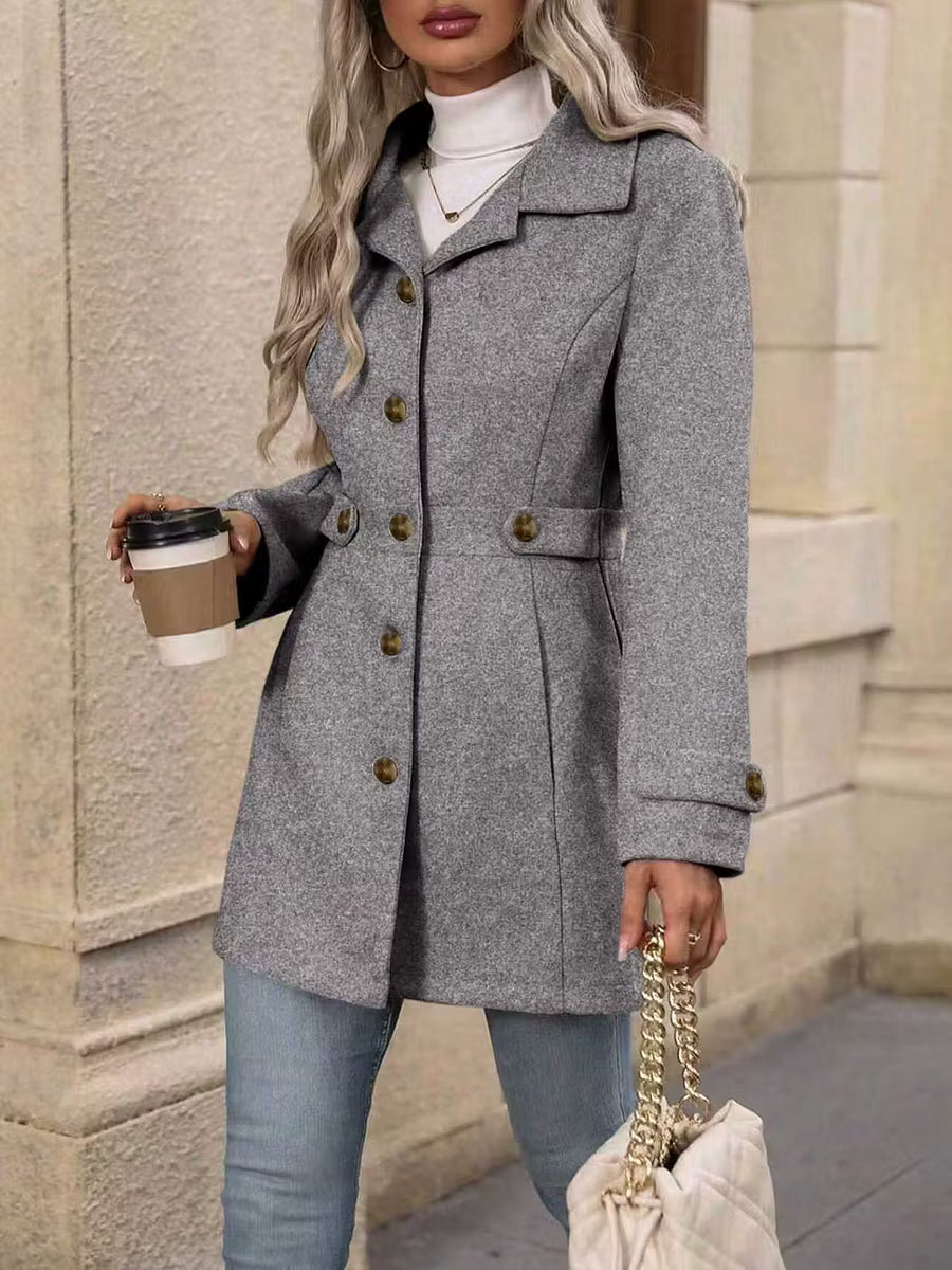 Roberta-Maureen | Women's Belted Tailored Longline Trench Coat