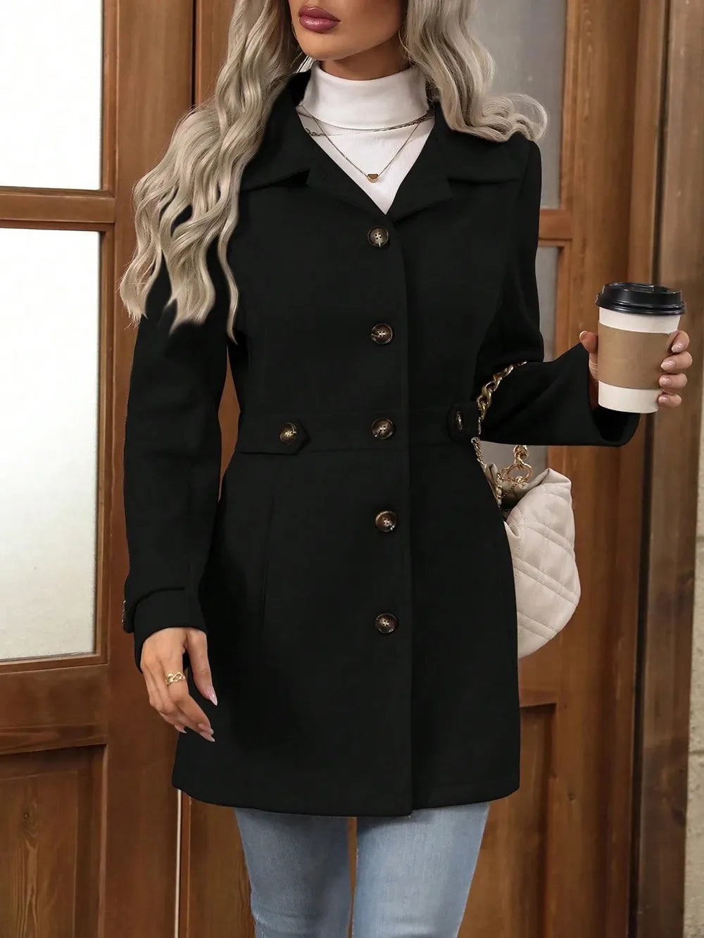 Roberta-Maureen | Women's Belted Tailored Longline Trench Coat