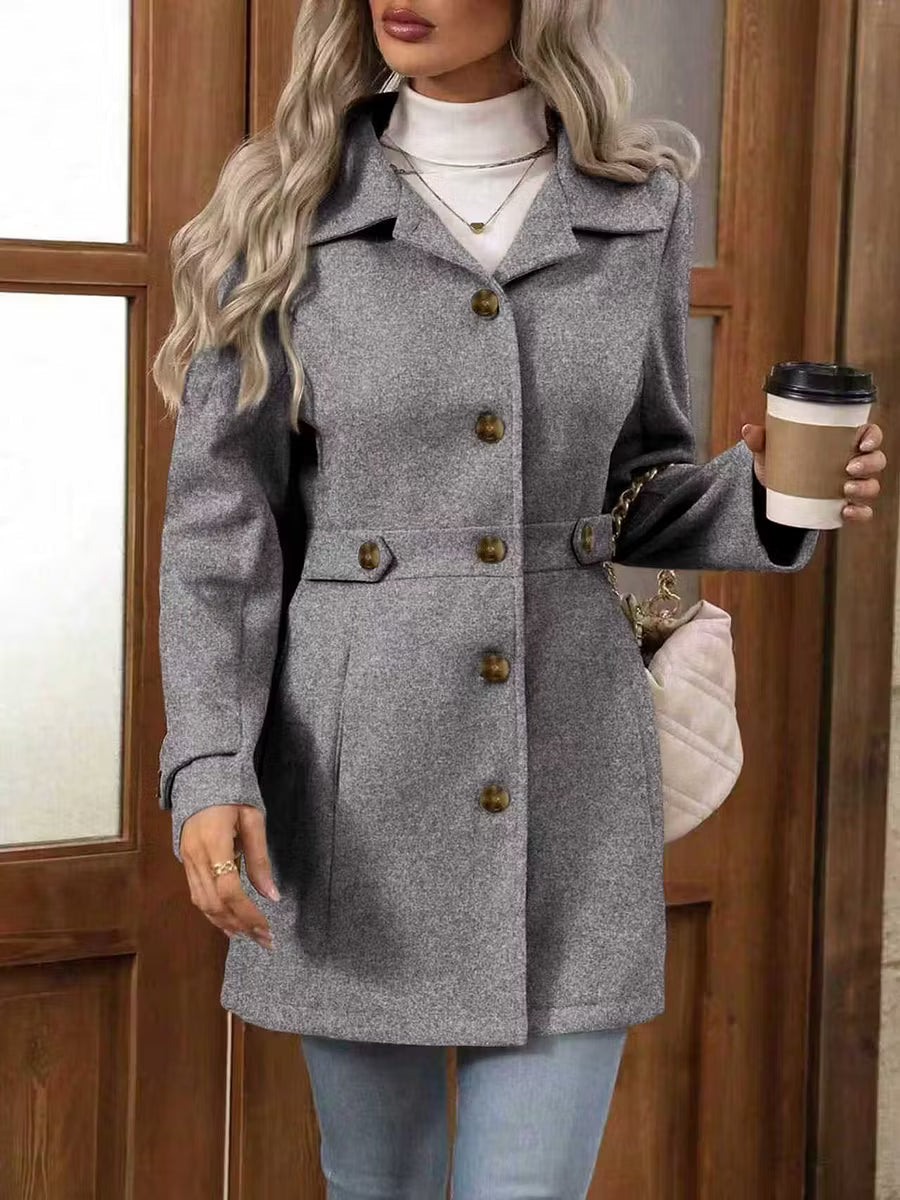 Roberta-Maureen | Women's Belted Tailored Longline Trench Coat