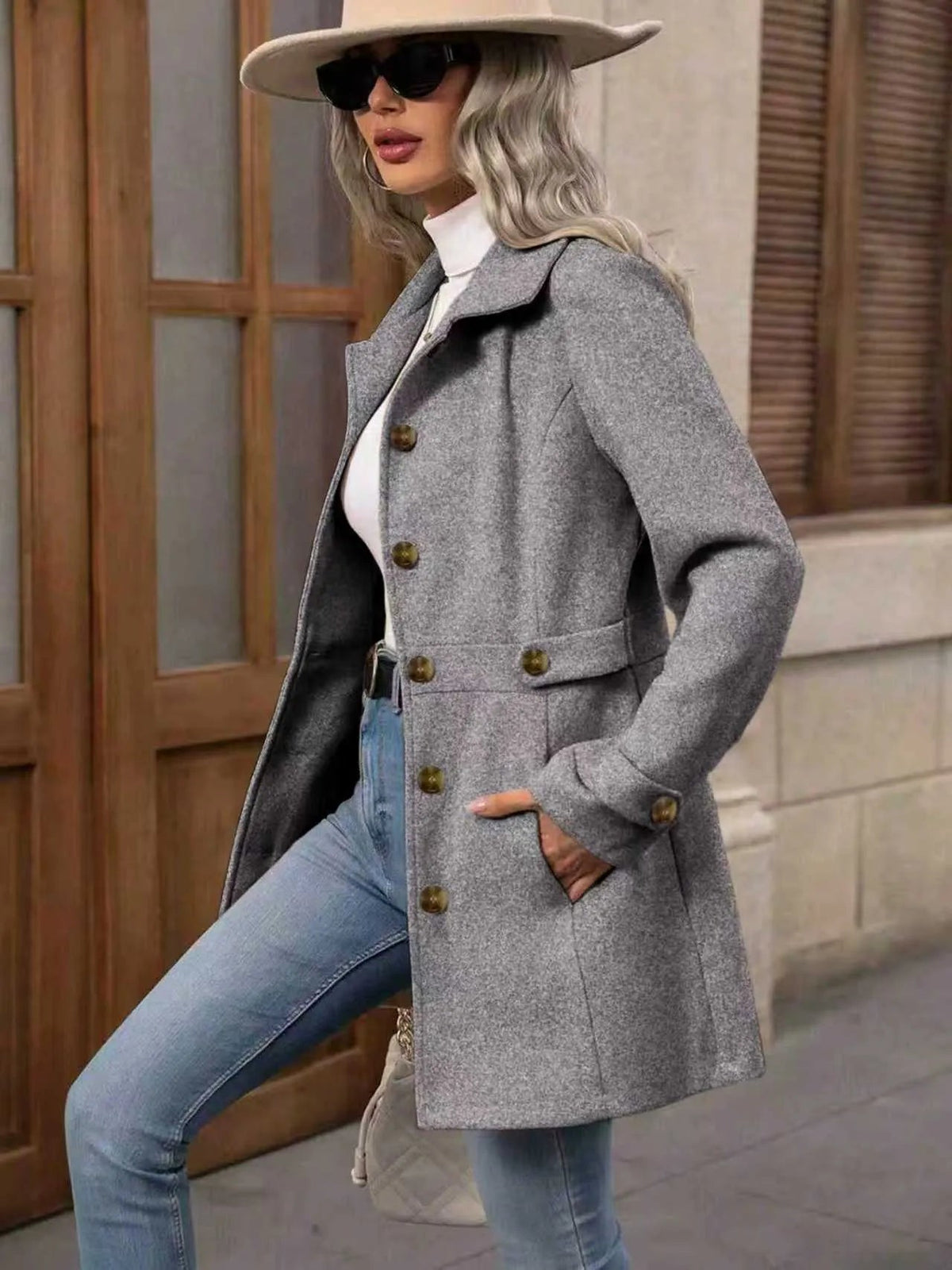 Roberta-Maureen | Women's Belted Tailored Longline Trench Coat