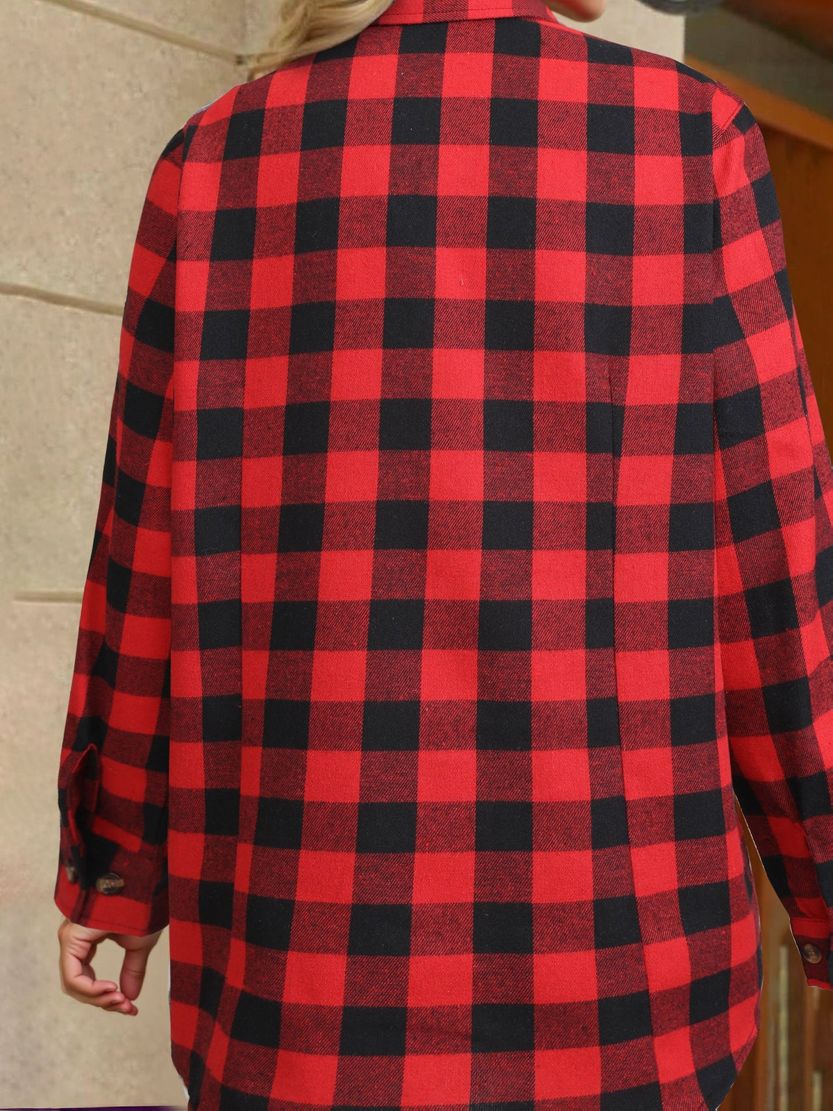 Stella-Aurelia | Women's Buffalo Check Relaxed-Fit Button-Up Shirt