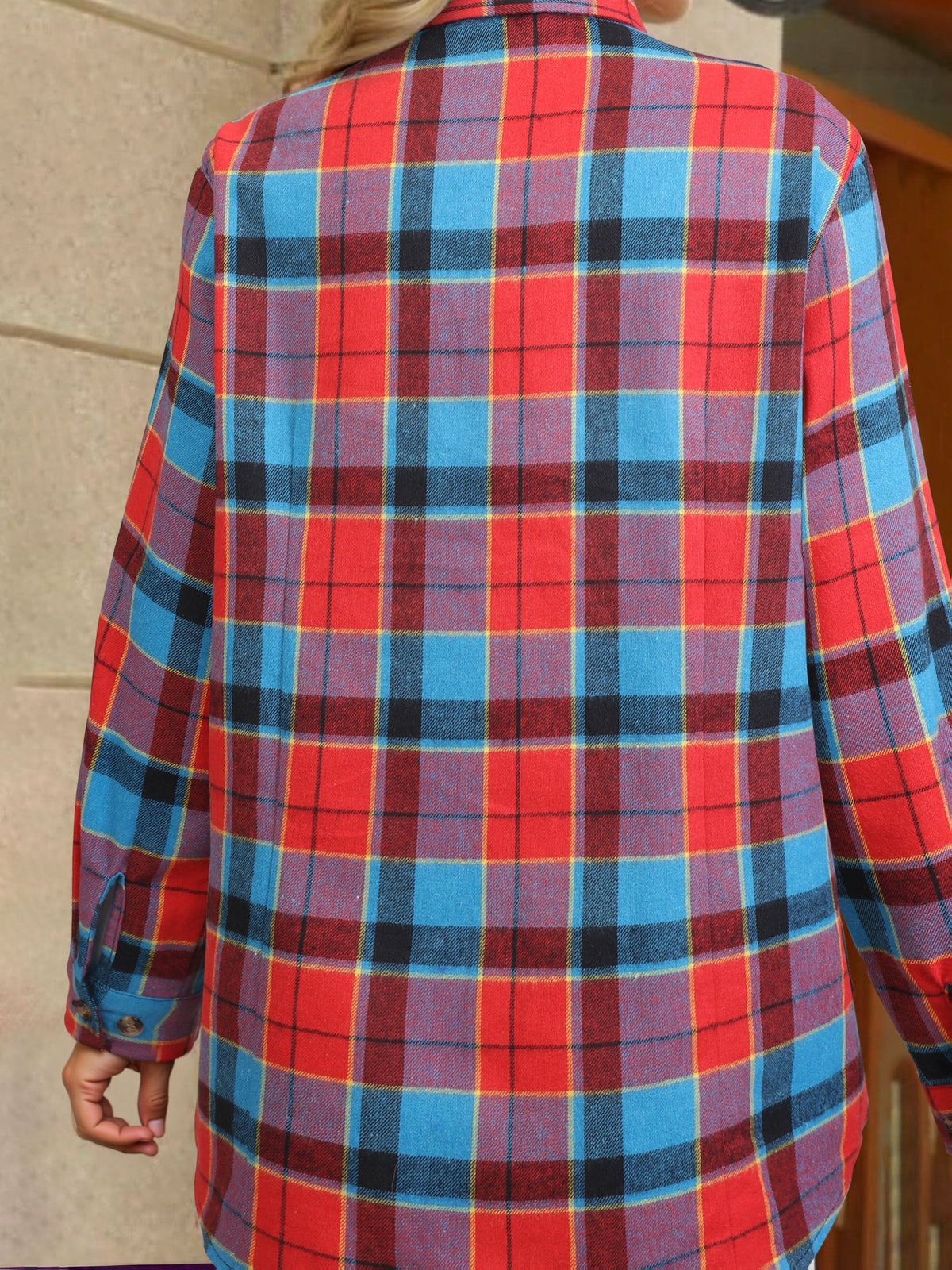 Stella-Aurelia | Women's Buffalo Check Relaxed-Fit Button-Up Shirt