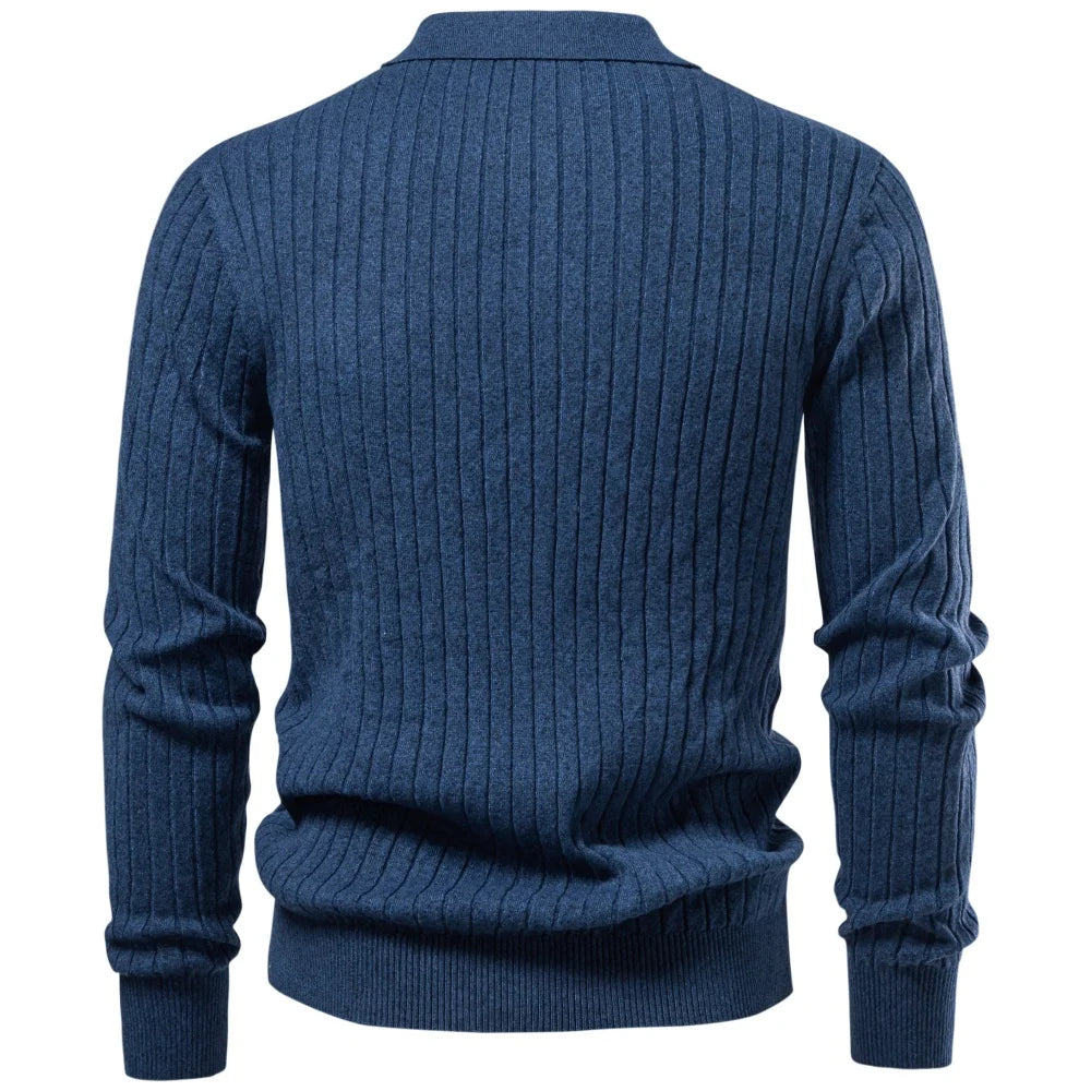 June-Eugenia | Women's Cable Knit Button-Front Polo Sweater