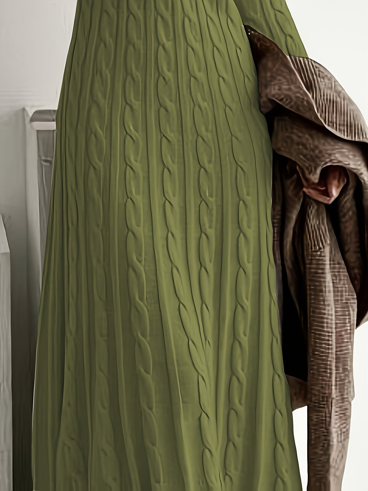 Bridget-Opal | Women's Cable-Knit Sweater Maxi Dress