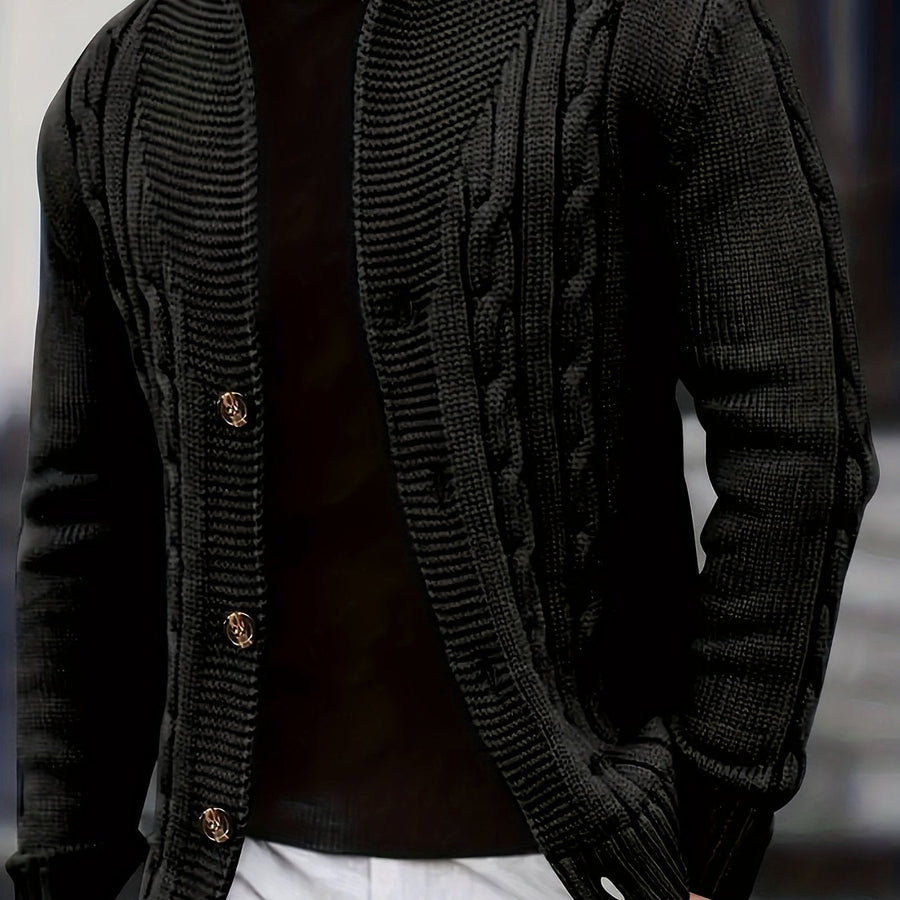 Lavinia-Hilda | Women's Chunky Cable-Knit Button Cardigan