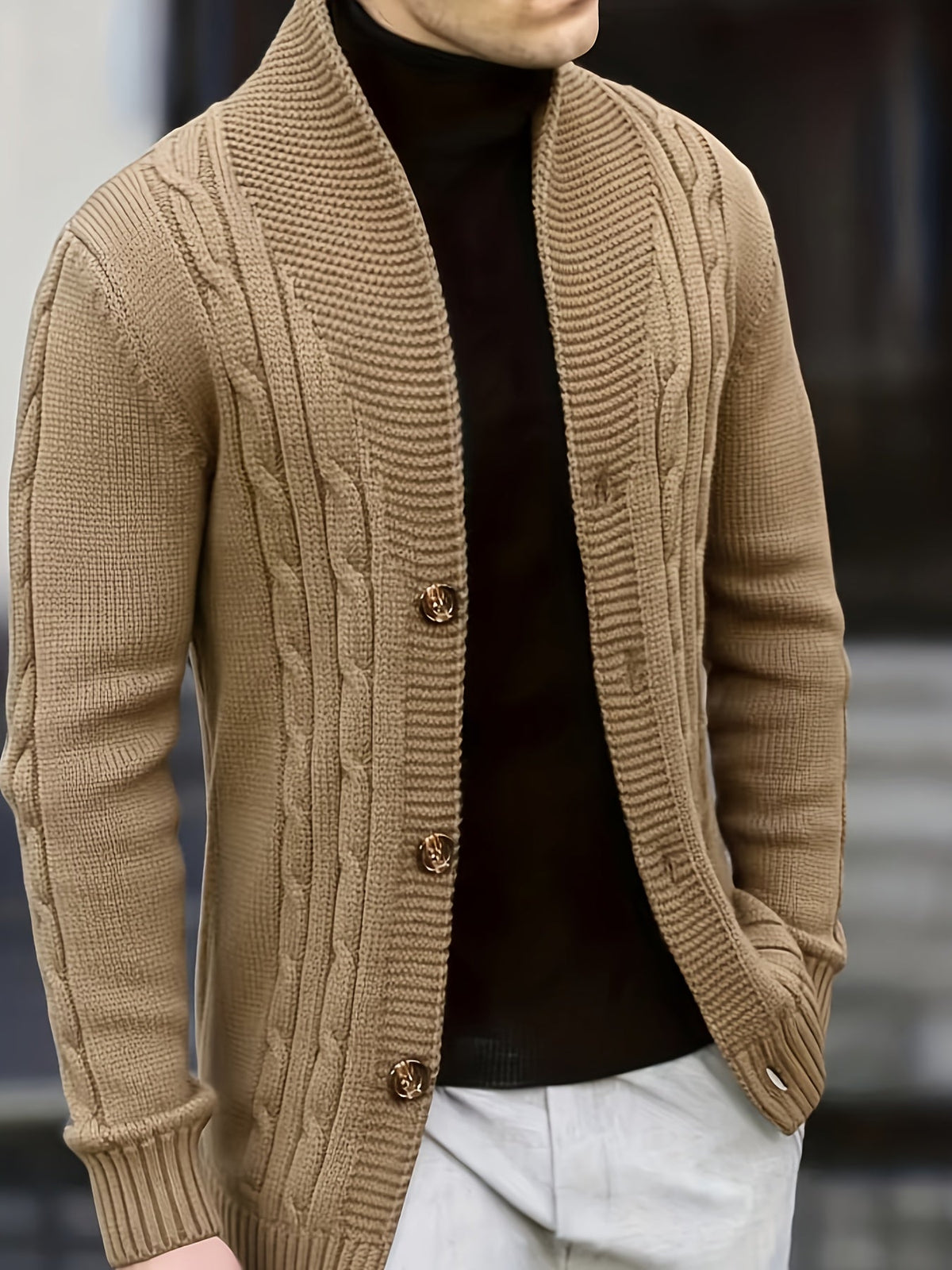 Lavinia-Hilda | Women's Chunky Cable-Knit Button Cardigan