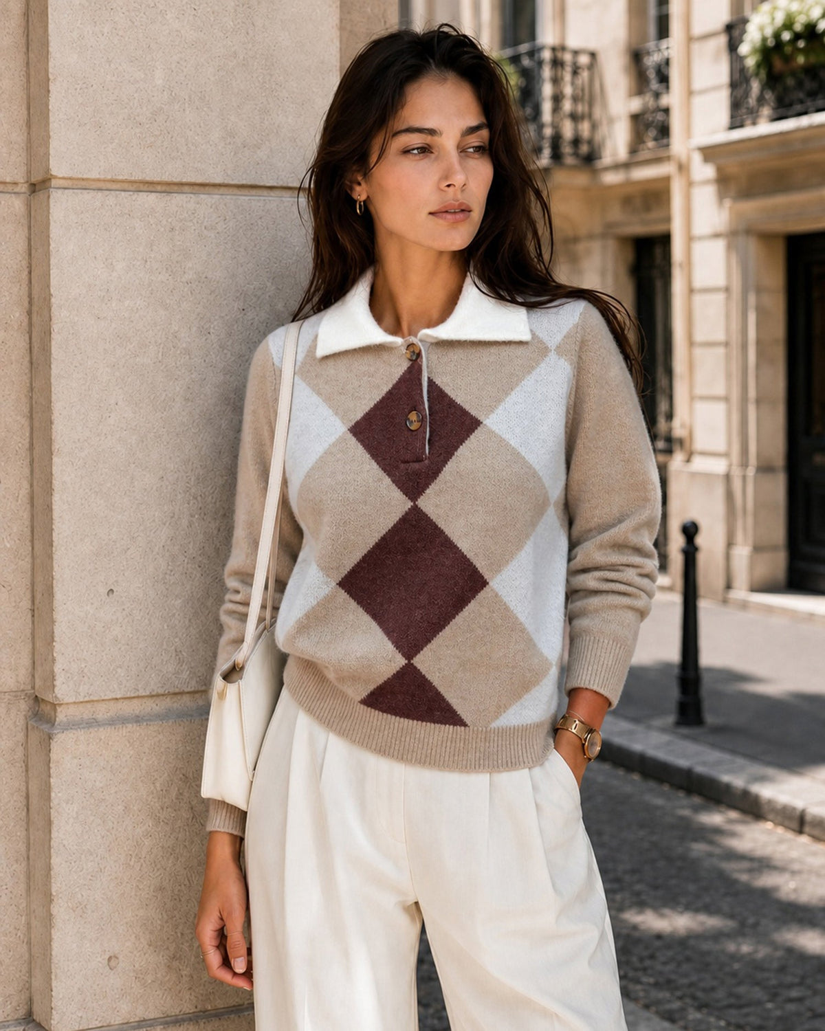 Priscilla | Women's Colorblock Button Knit Sweater Dress