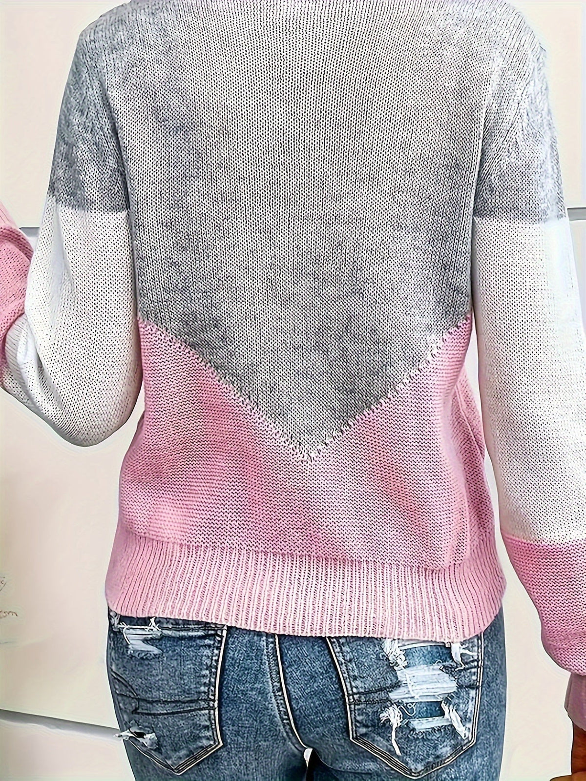 Helena | Women's Colour-Block V-Neck Sweater