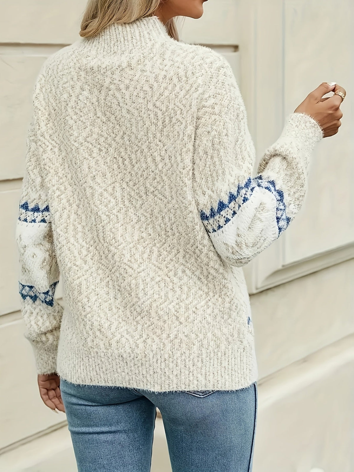 Delia-Gilda | Women's Cozy Fair Isle Snowflake Sweater