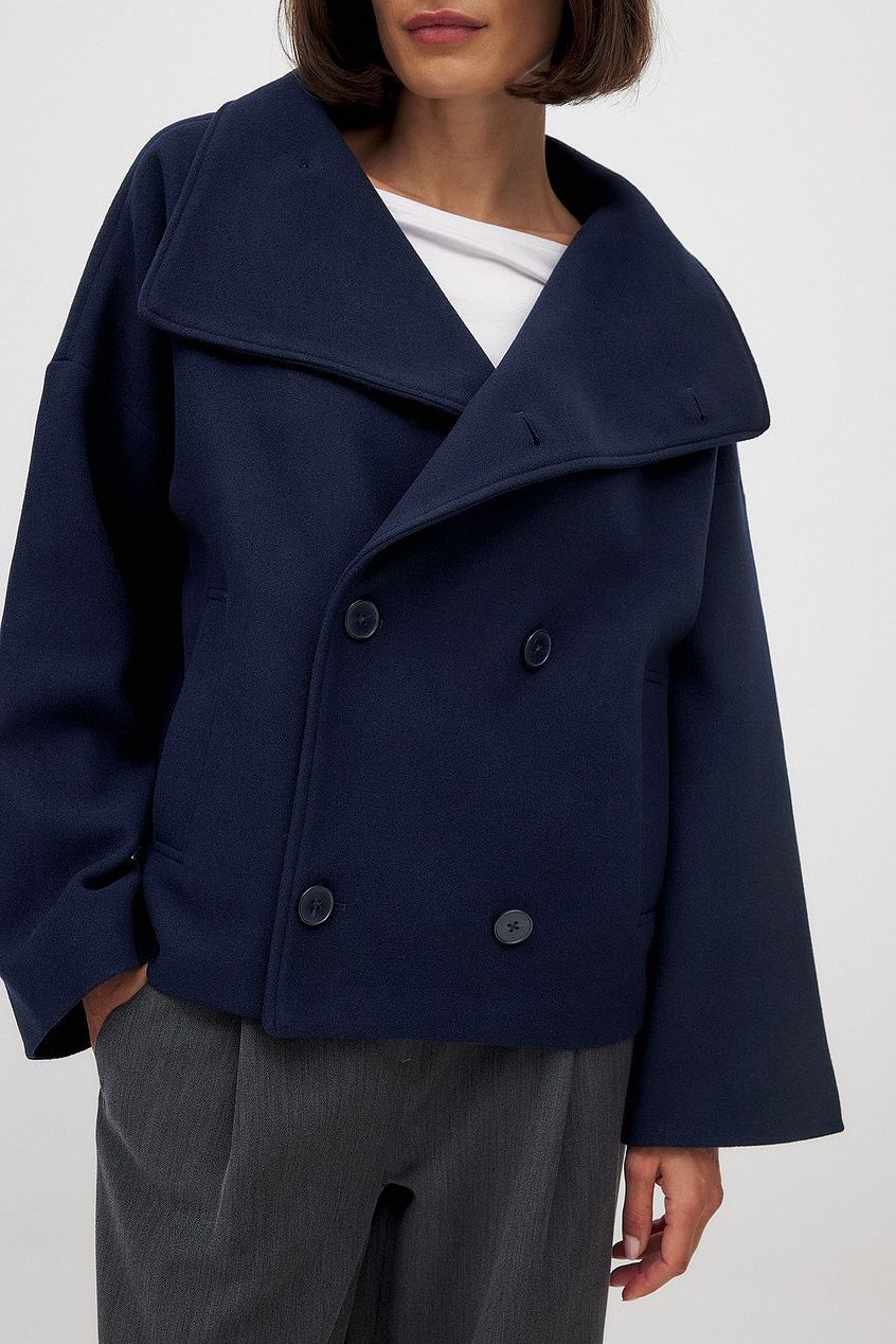 Harriet-Irene | Women's Cropped Double-Breasted Trench Coat