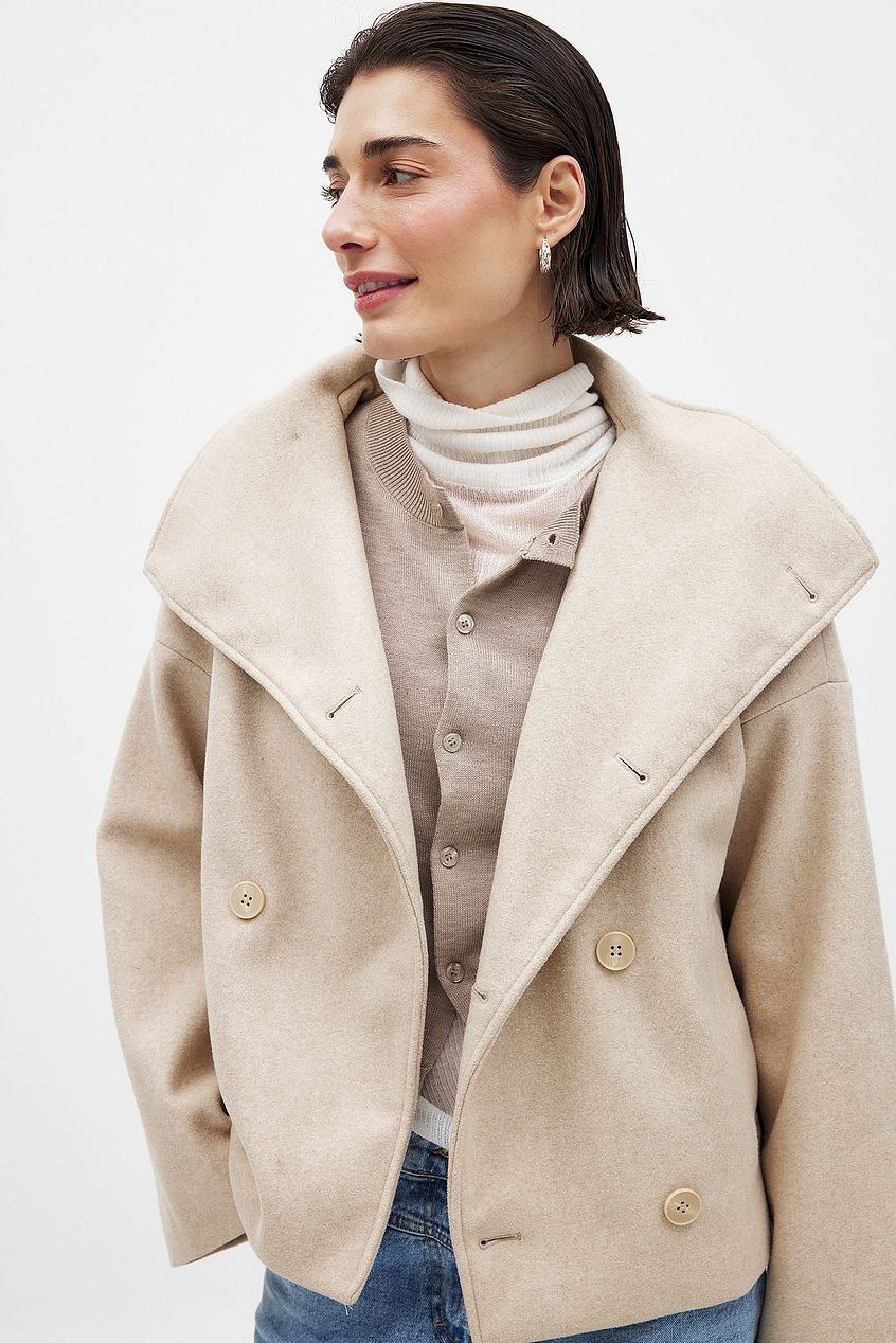 Harriet-Irene | Women's Cropped Double-Breasted Trench Coat
