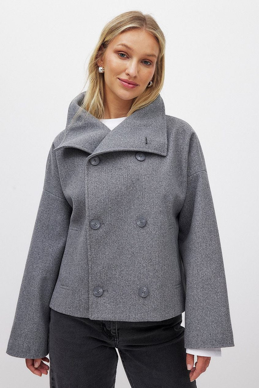 Harriet-Irene | Women's Cropped Double-Breasted Trench Coat