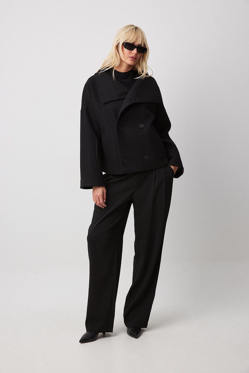 Harriet-Irene | Women's Cropped Double-Breasted Trench Coat