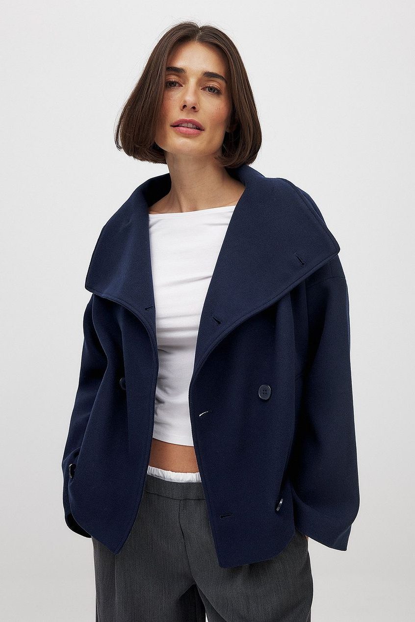 Harriet-Irene | Women's Cropped Double-Breasted Trench Coat