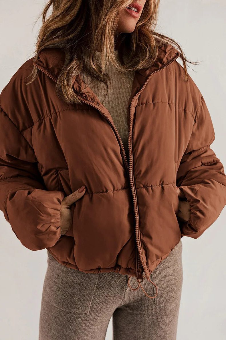 Aurelia-Harriet | Women's Cropped Hooded Puffer Jacket