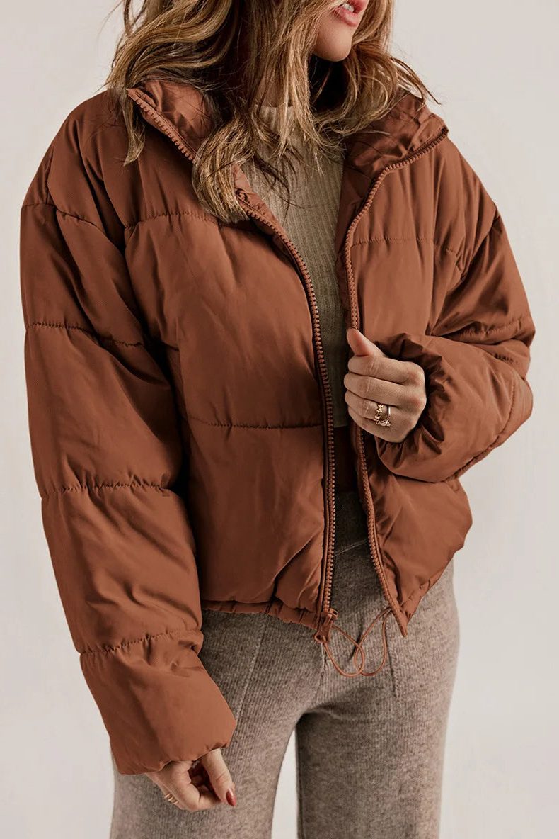Aurelia-Harriet | Women's Cropped Hooded Puffer Jacket