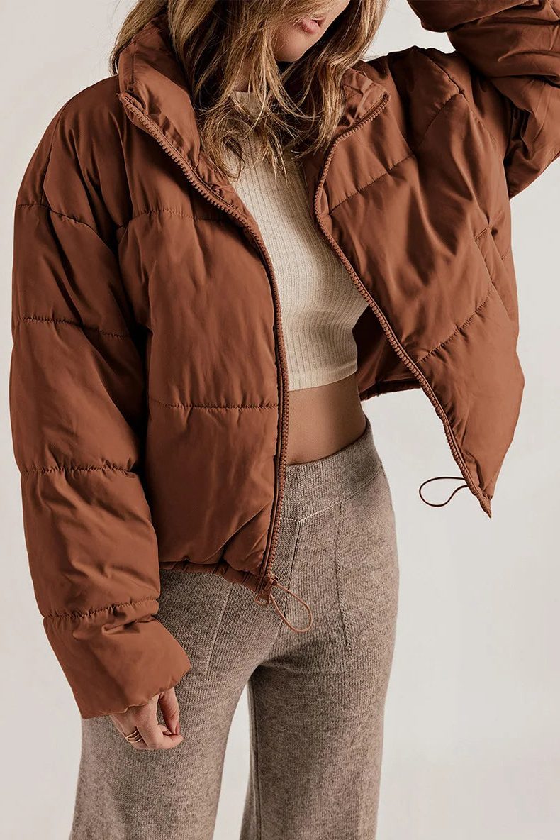 Aurelia-Harriet | Women's Cropped Hooded Puffer Jacket