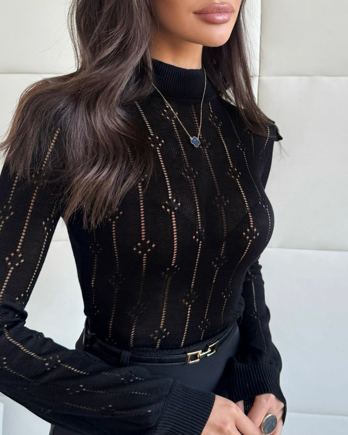 Odette-Olive | Women's Cut-Out Knit Sweater Dress