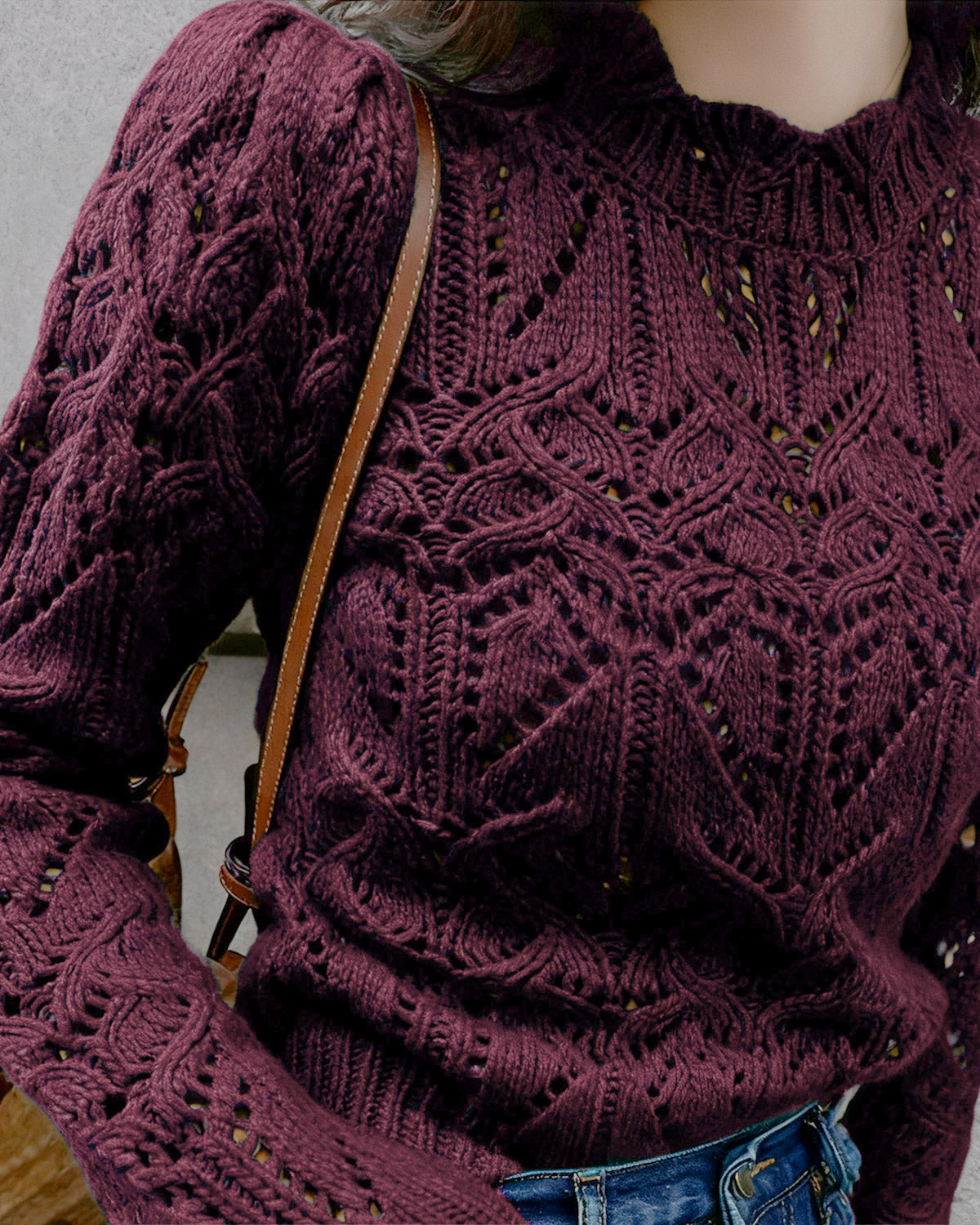 Gloria-Elsa | Women's Cut-Out Textured Sweater Dress